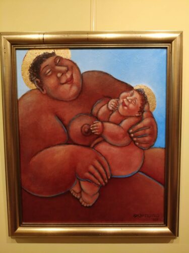 Zwarte madonna met baby.