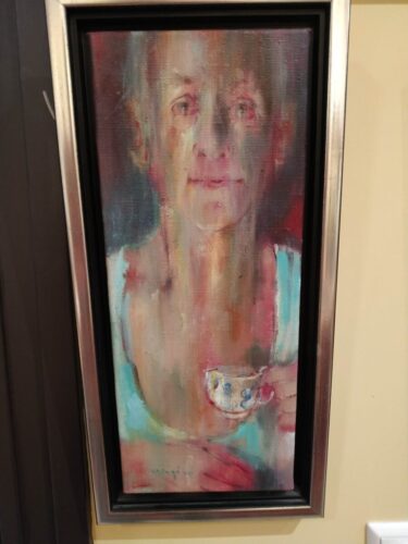 Man met kopje thee Verkocht